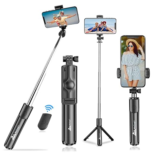 <strong>WeCool Selfie Stick with Tripod Stand, Bluetooth Extendable Tripod</strong>